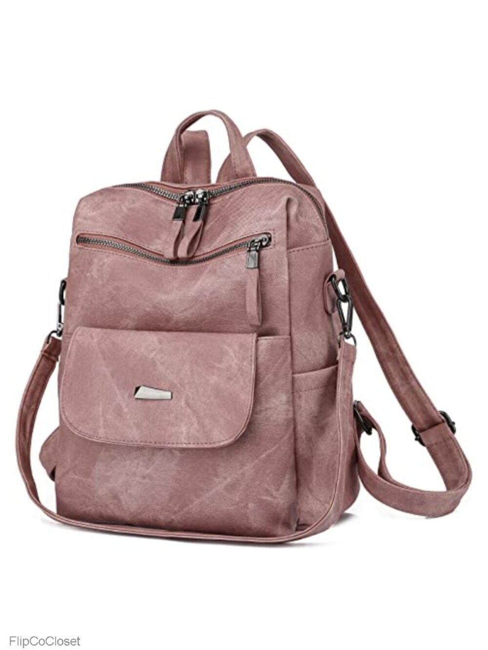 Women's Faux Leather Convertible Backpack Purse Anti-Theft
